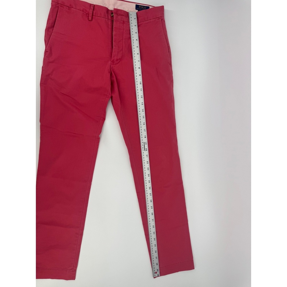 Polo Ralph Lauren Mens Stretch Slim Fit Chino Pants Pink 30/32 Cotton Twill - Picture 8 of 13